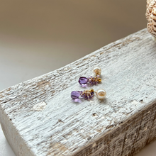 画像をギャラリービューアに読み込む, アメシスト花束ポストピアス/ツイスト
