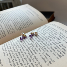 画像をギャラリービューアに読み込む, アメシスト花束ポストピアス/ツイスト