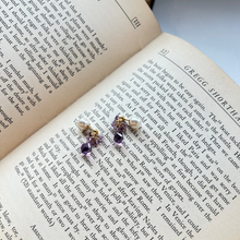 画像をギャラリービューアに読み込む, アメシスト花束ポストピアス/ツイスト