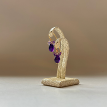 画像をギャラリービューアに読み込む, アメシスト花束ピアス/タンブル