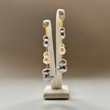 画像をギャラリービューアに読み込む, 淡水twin'sパールピアス(3粒)