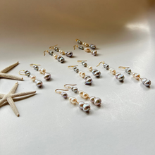 画像をギャラリービューアに読み込む, 淡水twin'sパールピアス(3粒)