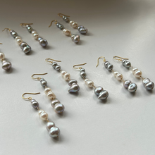 画像をギャラリービューアに読み込む, 淡水twin'sパールピアス(3粒)
