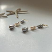 画像をギャラリービューアに読み込む, 淡水twin'sパールピアス(3粒)
