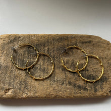 画像をギャラリービューアに読み込む, 🔹サージカルステンレス🔹 コーラルフープピアス / ゴールドメッキ (鏡面)