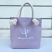 画像をギャラリービューアに読み込む, BRANCHES オリジナル トートバッグМ *珊瑚刺繍入り*ウィステリア(白刺繍、白紐)