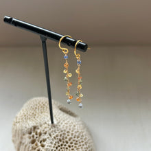 画像をギャラリービューアに読み込む, サファイアチェーンピアス/オレンジ系