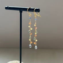 画像をギャラリービューアに読み込む, サファイアチェーンピアス/オレンジ系