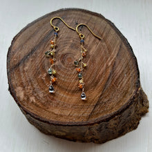 画像をギャラリービューアに読み込む, サファイアチェーンピアス/オレンジ系
