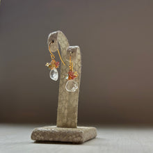 画像をギャラリービューアに読み込む, サファイアブーケピアス/オレンジ系