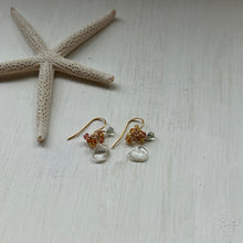 画像をギャラリービューアに読み込む, サファイアブーケピアス/オレンジ系