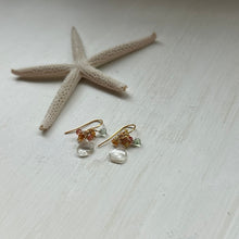 画像をギャラリービューアに読み込む, サファイアブーケピアス/オレンジ系