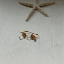 画像をギャラリービューアに読み込む, サファイアブーケピアス/オレンジ系