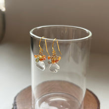 画像をギャラリービューアに読み込む, サファイアブーケピアス/オレンジ系