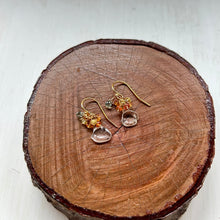 画像をギャラリービューアに読み込む, サファイアブーケピアス/オレンジ系