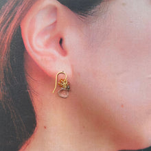 画像をギャラリービューアに読み込む, サファイアブーケピアス/オレンジ系