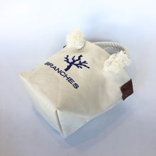 画像をギャラリービューアに読み込む, BRANCHES オリジナル トートバッグ *珊瑚刺繍入り*キナリ(青刺繍、白紐)