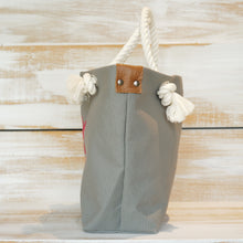 画像をギャラリービューアに読み込む, BRANCHES オリジナル トートバッグМ *珊瑚刺繍入り*濃グレー(赤刺繍、白紐)