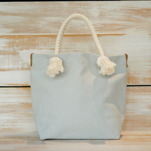 画像をギャラリービューアに読み込む, BRANCHES オリジナル トートバッグМ *珊瑚刺繍入り*ベビーブルー(グレー刺繍、白紐)