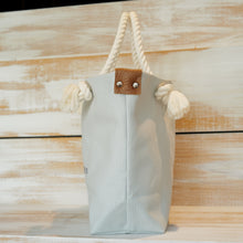 画像をギャラリービューアに読み込む, BRANCHES オリジナル トートバッグМ *珊瑚刺繍入り*ベビーブルー(グレー刺繍、白紐)