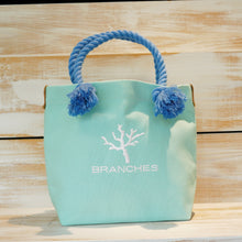 画像をギャラリービューアに読み込む, BRANCHES オリジナル トートバッグМ *珊瑚刺繍入り*ホライズン(白刺繍、青紐)