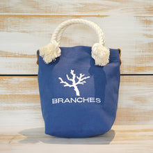 画像をギャラリービューアに読み込む, BRANCHES オリジナル トートバッグ *珊瑚刺繍入り*フラワーブルー(白刺繍、白紐)