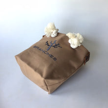 画像をギャラリービューアに読み込む, BRANCHES オリジナル トートバッグS *珊瑚刺繍入り*ライトシナモン(グレー刺繍、白紐) (コピー)