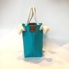 画像をギャラリービューアに読み込む, BRANCHES オリジナル トートバッグS *珊瑚刺繍入り*ターコイズ(グレー刺繍、白紐)