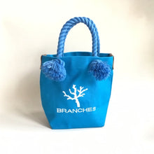 画像をギャラリービューアに読み込む, BRANCHES オリジナル トートバック *珊瑚刺繍入り*スカイ(白刺繍、青紐)