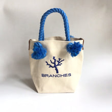 画像をギャラリービューアに読み込む, BRANCHES オリジナル トートバック *珊瑚刺繍入り*キナリ(青刺繍、青紐)