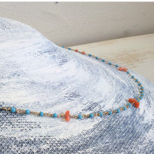 画像をギャラリービューアに読み込む, 【受注商品】練りトルコと深海珊瑚のシャンク巻きネックレス(40cm)