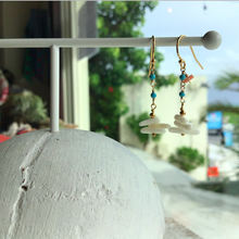 画像をギャラリービューアに読み込む, ウミタケ珊瑚と練トルコのショートピアス