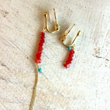 画像をギャラリービューアに読み込む, 【イヤリング】サルジ珊瑚のアシンメトリーイヤリング