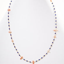 画像をギャラリービューアに読み込む, 【受注商品】ラピスラズリと深海珊瑚のシャンク巻きネックレス(60㎝)