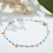 画像をギャラリービューアに読み込む, 練トルコと深海珊瑚のシャンク巻きブレスレット