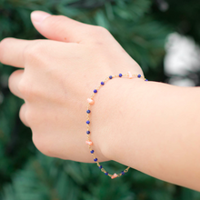 画像をギャラリービューアに読み込む, ラピスラズリと深海珊瑚のシャンク巻きブレスレット