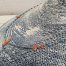 画像をギャラリービューアに読み込む, 【受注商品】練りトルコと深海珊瑚のシャンク巻きネックレス(40cm)