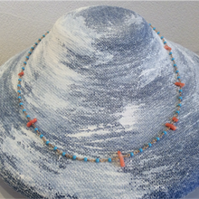 画像をギャラリービューアに読み込む, 【受注商品】練りトルコと深海珊瑚のシャンク巻きネックレス(40cm)