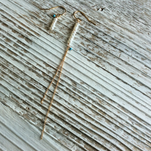 画像をギャラリービューアに読み込む, 淡水パールと練りトルコのアシンメトリーピアス