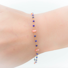 画像をギャラリービューアに読み込む, ラピスラズリと深海珊瑚のシャンク巻きブレスレット