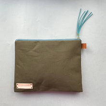 画像をギャラリービューアに読み込む, ポーチ Lサイズ *水色ヒトデ柄(白)