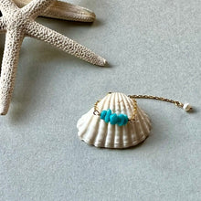 画像をギャラリービューアに読み込む, ターコイズ珊瑚のチェーンリング【受注商品】