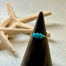 画像をギャラリービューアに読み込む, ターコイズ珊瑚のチェーンリング【受注商品】