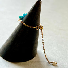画像をギャラリービューアに読み込む, ターコイズ珊瑚のチェーンリング【受注商品】