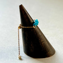 画像をギャラリービューアに読み込む, ターコイズ珊瑚のチェーンリング【受注商品】