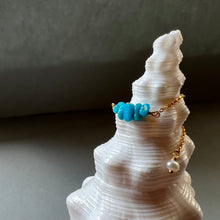 画像をギャラリービューアに読み込む, ターコイズ珊瑚のチェーンリング【受注商品】