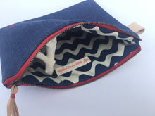 画像をギャラリービューアに読み込む, デニムポーチ Mサイズ(ダークブルー)