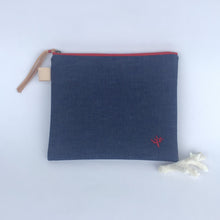 画像をギャラリービューアに読み込む, デニムポーチ Mサイズ(ダークブルー)