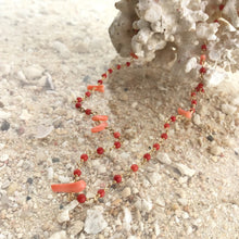 画像をギャラリービューアに読み込む, 【受注商品】染め珊瑚と深海珊瑚のシャンク巻きネックレス(40㎝)