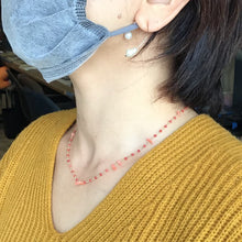 画像をギャラリービューアに読み込む, 【受注商品】染め珊瑚と深海珊瑚のシャンク巻きネックレス(40㎝)